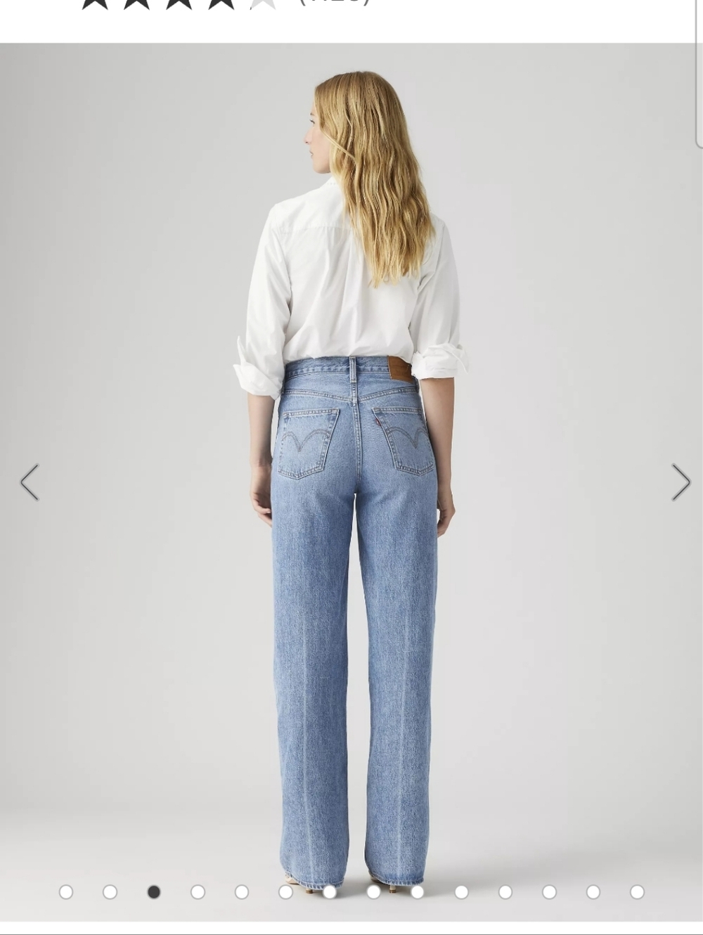 BRAND NEW LEVIS Classic Light Blue RIBCAGE WIDE Leg Jeans IN A SIZE 30 - Picture 9 of 10